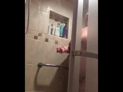 Busty bbw with a jiggly belly in the shower Thumb