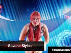 Young Black Jenna Foxx & Tattooed Red Savana Styles Wrestle! Thumb