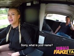 Female Fake Taxi Hot horny busty blonde driver cherry kiss recognises penis Thumb