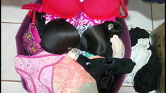 SPLASHING HUGE LOAD OF SPERM ALL OVER A MILFS LINGERIE STASH! Thumb