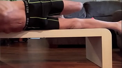 Bike Shorts Underwear Butt and Bulge Stretching on Table with Sound Thumb