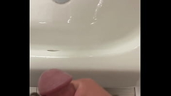 19 year old teen strokes his dick in public bathroom Thumb