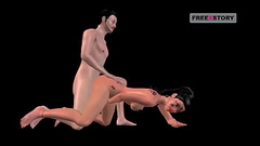 Animated porn video of a Japanese man fucking Indian Bhabhi in Doggy position while she is rubbing her pussy then they both did mutual masturbation Thumb