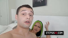 Slutty teen stepsis Paisley Paige fucks with her stepbro for a social media challenge Thumb