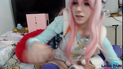 Super Sonico Fucks Herself With a Dildo On Cam Thumb