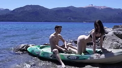 Horny teen couple gets caught having sex on public beach - HUGE cumshot amateur Thumb