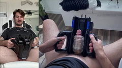 trying out my new sex toy XSpaceCup XT5 Auto-Stroker for first time Thumb