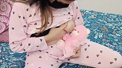 Desi Stepdaughter Playing With Her Favourite Toy Teddy Bear But Her Stepdad Looking To Fuck Her Pussy Thumb