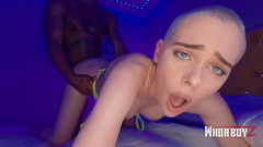 petite white girl fucks a big black dick and got creampie Thumb