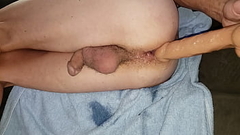 Twink gets fucked from behind with a big dildo Thumb