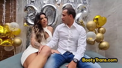 Bigass TS Latina with big boobs and in heels anally drilled Thumb