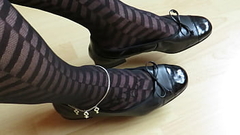 well worn &quot_GABOR&quot_ low heeled pumps and opaque pantyhose, shoeplay by Isabelle-Sandrine Thumb