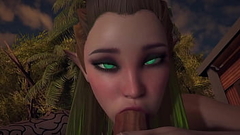 Wood Elf sucking Wood in the Garden POV Blowjob | 3D Porn Thumb