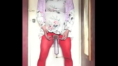 crossdressing sissy will not stop swallowing his own pee till he has swallowed some of your pee first Thumb