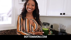 BottomMom - Ebony MILF fitness stepmom September Reign tasting stepsons big white dick Thumb