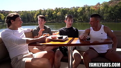 Step daddies foursome fuck gay step sons on a boat trip Thumb