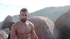 Nudist Beach - Jerking Off on the rocks and ocean Trailer Thumb