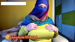 Middle East Hijab Muslim Arabic girl with big tits on cam recording November 2nd Thumb