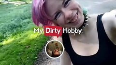 (ElliYoung) Gets Her Tight Juicy Pussy Fucked On A Bench At A Park - My Dirty Hobby Thumb