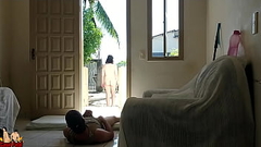 My wife and me doing sex in front of street. She teasing me nude in front yard. Thumb