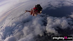 Big boobed badass babe Talor Paige and her GFs jumping out from a plane Thumb