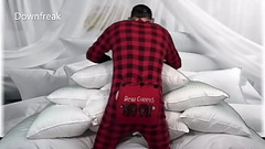 A Guy Humps His Pillows and Fucks The Stuffing Until He Cums Thumb