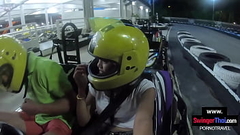 Go karting with big ass Thai teen amateur girlfriend and horny sex after Thumb