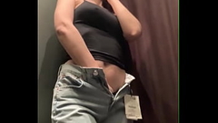 Hot MILF masturbates in the fitting room of the store Thumb