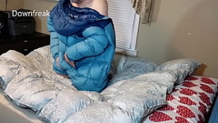 Humping North Face Down Jacket And Covers It With Cum. Thumb