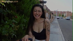 Inked Asian babe pulled into POV cockriding and outdoor sex Thumb