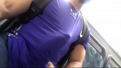 Muscle guy with big dick on bus Thumb