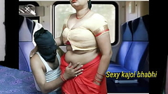 Indian aunty fucking in coach with her son in a journey and sucking cock and take cum in pussy Thumb