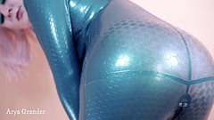 Hot texturized latex rubber catsuit, curvy MILF Arya Grander, high quality free fetish video Thumb