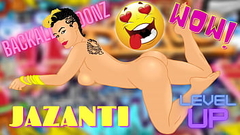 Sexy Latina Jazanti Shows her tatts and her big ass for a Backalley anime cartoon Thumb