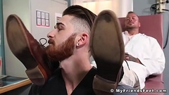 Hot doctor hunk jerking off during feet licking worship Thumb