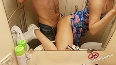 We decided to have sex in the toilet of the train. Seduced me in the cinema, so I fucked her in the toilet. Two public videos in one Thumb