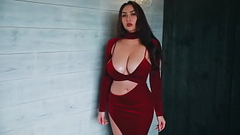 Lady in red with giant natural tits in red outfit Thumb