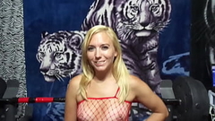 BLONDE BABE IN FISHNET BODYSTOCKING on MAXXX LOADZ AMATEUR HARDCORE VIDEOS KING of AMATEUR PORN Thumb