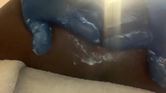 Gaping my creamy ass with a suprise Thumb