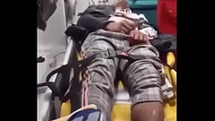 Horny guy masturbating in the ambulance Thumb