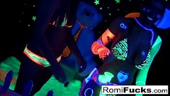 Romi Rain &amp_ Dani lesbian black-light fun Thumb