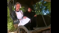 Amish and his charming golden-haired wife with big tits Nina Ferrari went to nearest town to make arrangement with blacksmith Thumb