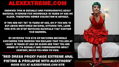 Red dress Proxy Paige extreme anal fisting &amp_ prolapse with AlexThorn Thumb