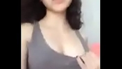 Beautiful curly hair girl, flashing her big boobs Thumb